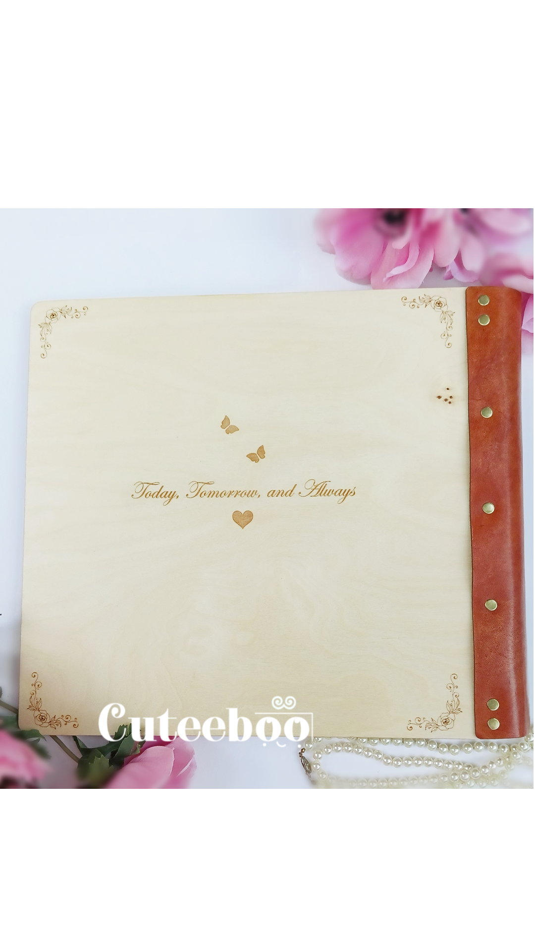 Personalized American Theme Wedding Large Wood Photo Album