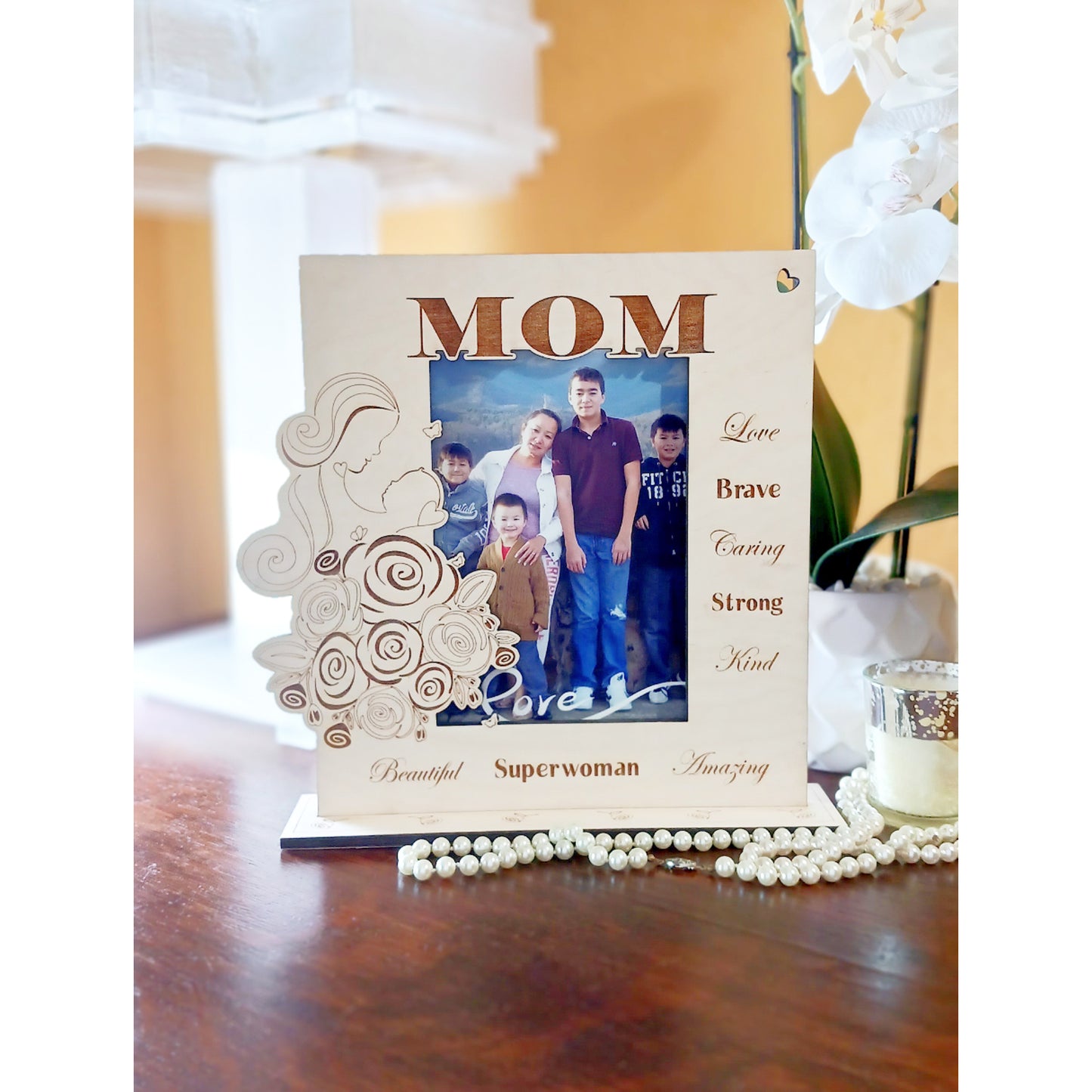 Personalized Mom and Baby Wood Picture Frame