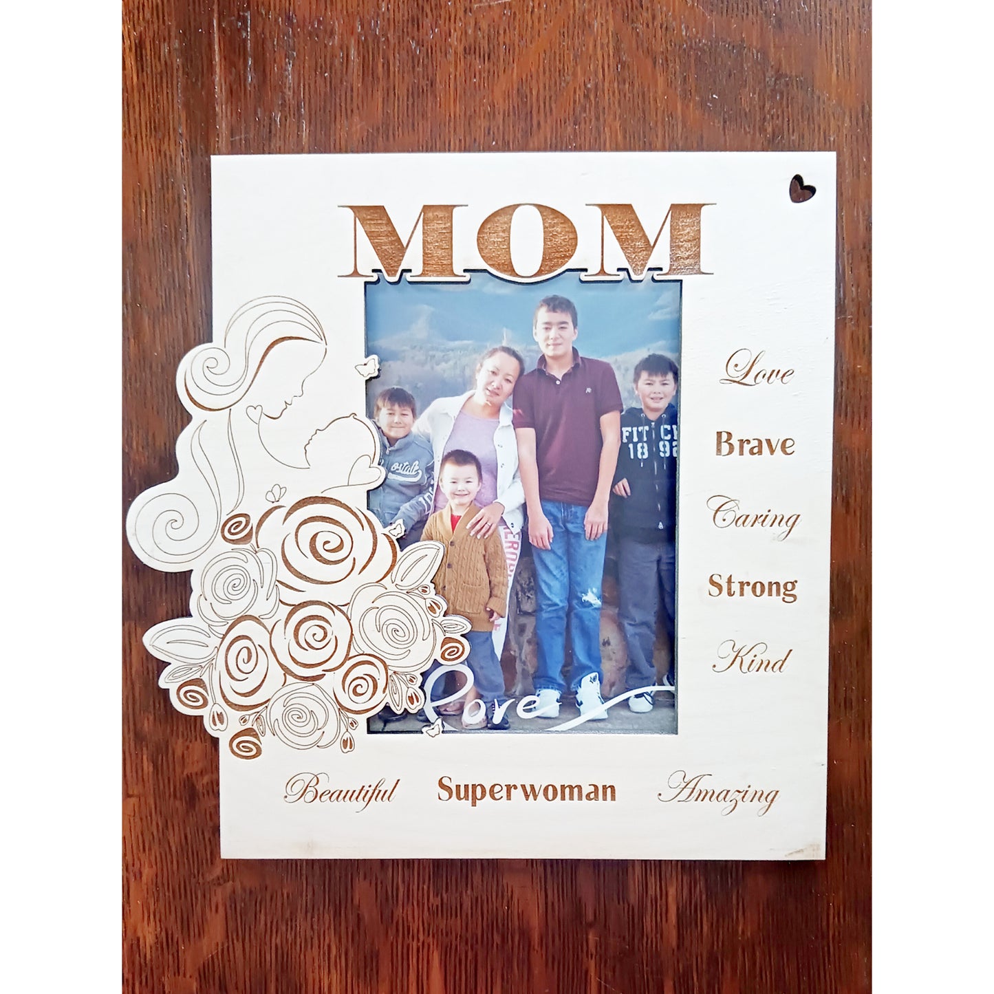 Personalized Mom and Baby Wood Picture Frame